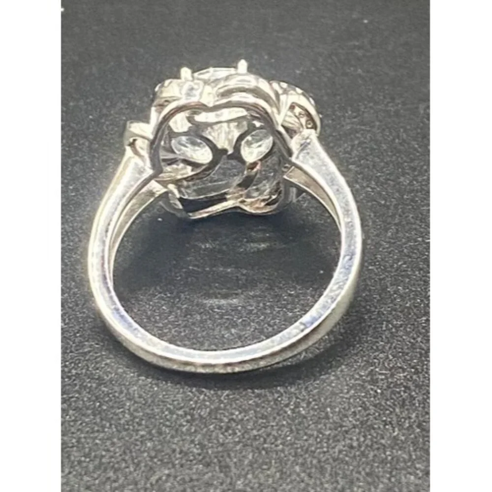 March Birthstone Aquamarine Ring Sz 8 Gem Stone King GSK Sterling Silver Lab - Picture 4 of 9